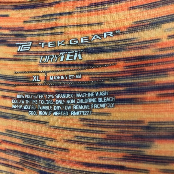 Tek Gear drytek XL racerback tank orange & blue stripe with keyhole back - Picture 2 of 3